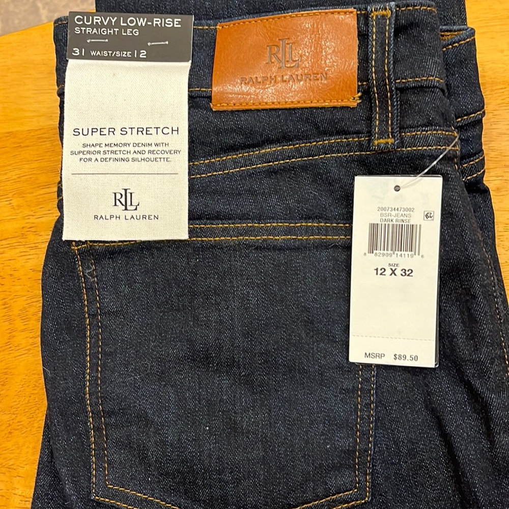Lauren Ralph Lauren Women's Straight Leg Jeans - Dark Blue